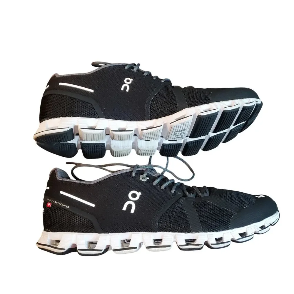 On Cloud Running Shoes Black White Men's US 9 CloudTec Swiss Engineering